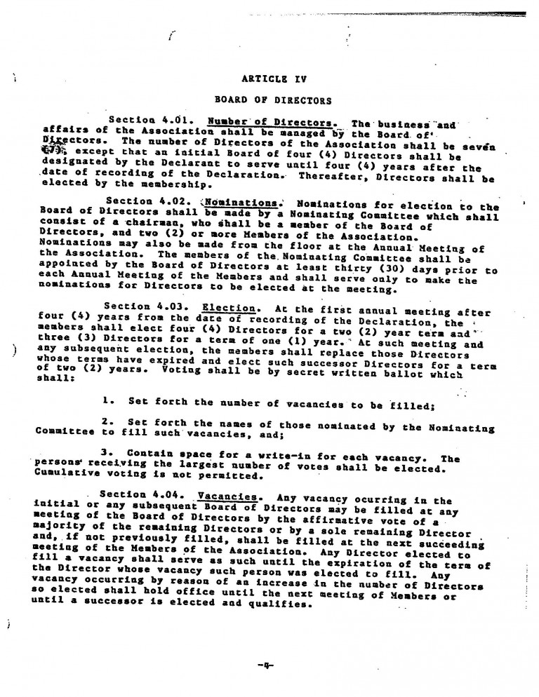 Full Bylaws Fox Ridge Homes