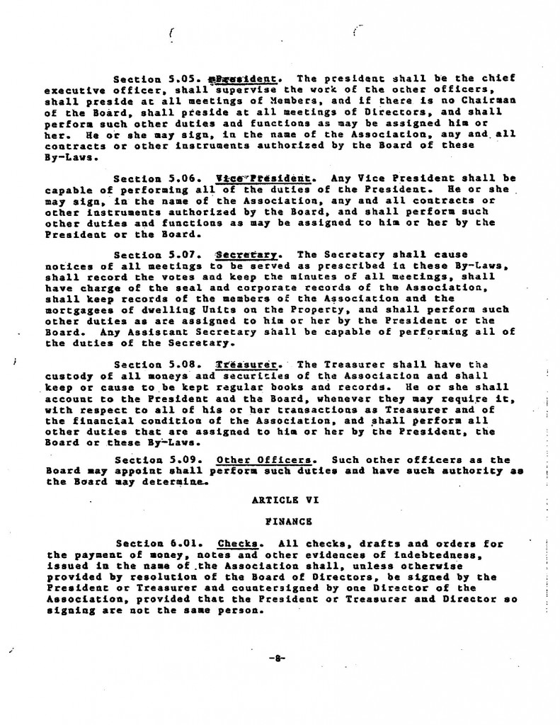 Full Bylaws Fox Ridge Homes